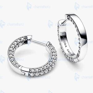 Pandora Timeless Pavé Single-row Hoop Earrings
